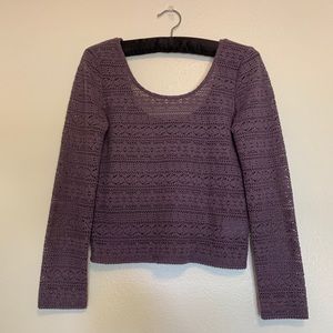 American Eagle Purple Cropped Longsleeve